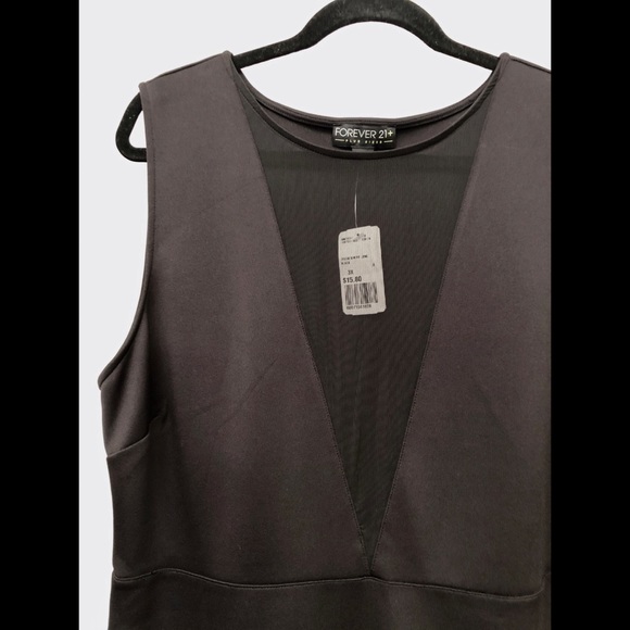 Forever 21 | Scuba Bodycon Mesh Plunge Minidress - Picture 3 of 4